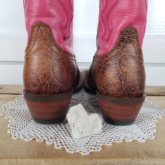 🌸AvaiLable🌸inQuire pLease🌸Vtg Pink ARIAT Crossfire Caliente Cowgirl Boots - Picture 10 of 16